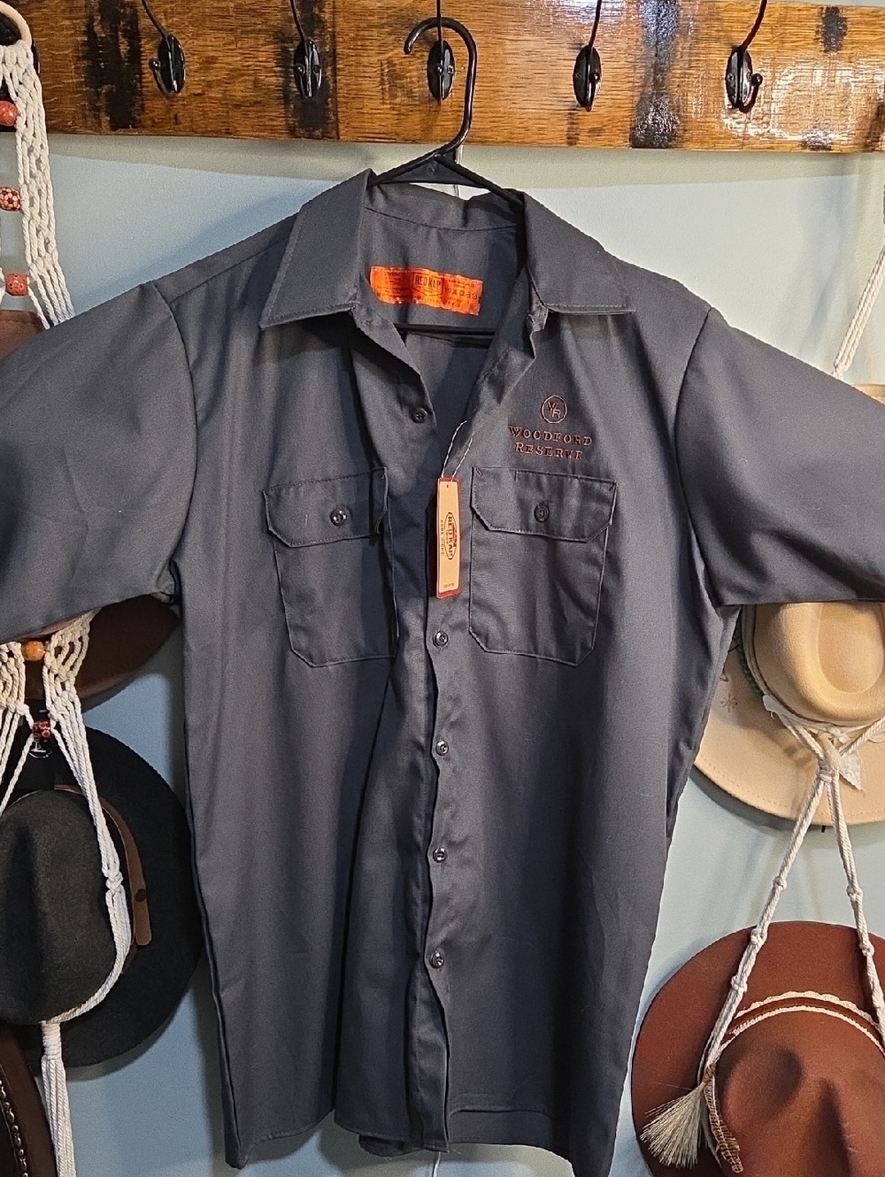 Woodford Reserve Embroidered Work Shirt - Slate Gray with Copper Logo - Picture 2 of 5